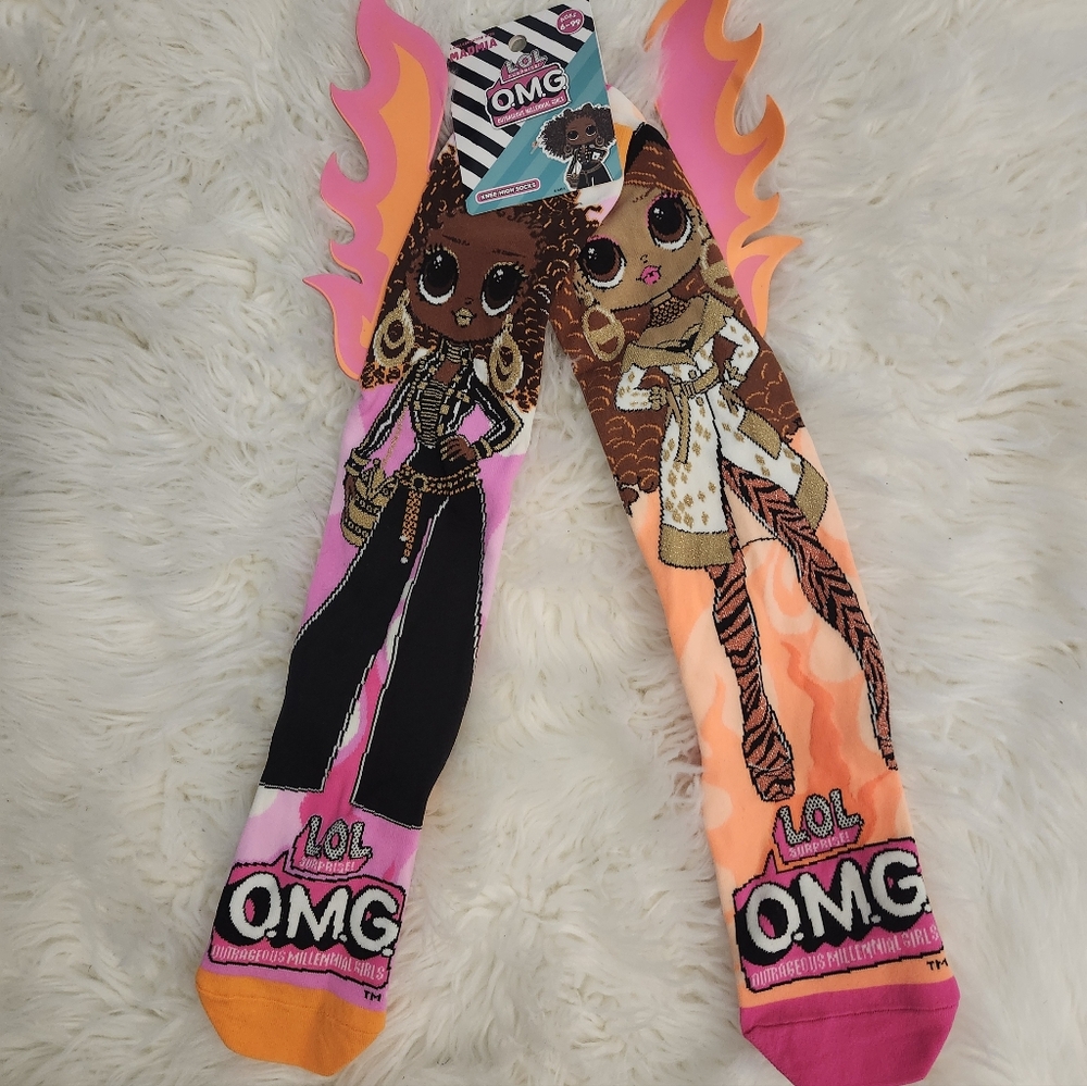 L.O.L. Surprise! OMG Kids One Piece Socks - Pink and Orange